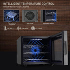 12- Bottle Wine Cooler Refrigerator,Mini Wine Cellars(54-66°F),Countertop Wine Cooler with Digital Temperature Control