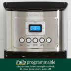 14-Cup Programmable Coffee Maker, Glass Carafe, Brew Strength Control, 1-4 Cup Setting, Stainless Steel