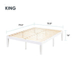 16 Inch Classic Solid Wood Platform Bed Frame in Multiple Finishes