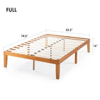 16 Inch Classic Solid Wood Platform Bed Frame in Multiple Finishes