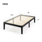 16 Inch Classic Solid Wood Platform Bed Frame in Multiple Finishes