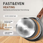 17-Piece Kitchen Granite Cookware Set, Non-stick Cooking Pots and Pans Set