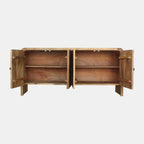 SB- Carved Front Waterfall Edge Sideboard