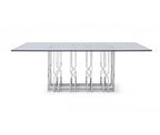 VG - ERICSON GLASS & STAINLESS STEEL DINING TABLE