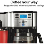 2-Way 12-Cup Coffee Maker & Single Serve, Glass Carafe, Auto Pause & Pour, Black