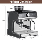 20 Bar Automatic Espresso Coffee Maker with Milk Frother for Home Barista