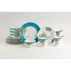 222 Fifth Eliza 16-Piece Porcelain Dinnerware Set, Teal