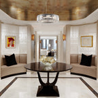 24.8 in. 8-Light Farmhouse Chandelier, Crystal Chandelier, Drum Chandelier for Dining Room Living Room Bedroom Kitchen