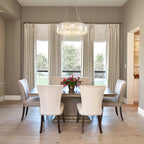 24.8 in. 8-Light Farmhouse Chandelier, Crystal Chandelier, Drum Chandelier for Dining Room Living Room Bedroom Kitchen