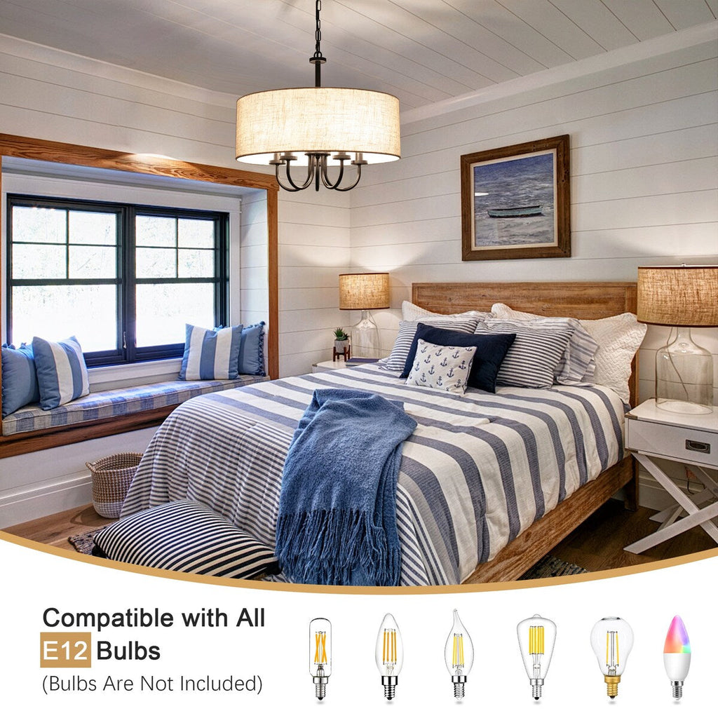 5-Light Modern Semi Flush Mount Ceiling Light for Dining Room Bedrooms Living Room - N/A