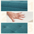 Adeco 50 Bonded Leather Storage Ottoman Bench