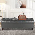 Adeco 50 Bonded Leather Storage Ottoman Bench