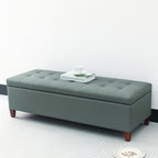 Adeco 50 Bonded Leather Storage Ottoman Bench