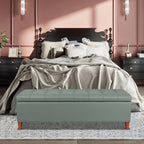 Adeco 50 Bonded Leather Storage Ottoman Bench