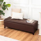 Adeco 50 Bonded Leather Storage Ottoman Bench