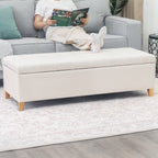 Adeco 50 Bonded Leather Storage Ottoman Bench