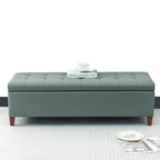 Adeco 50 Bonded Leather Storage Ottoman Bench