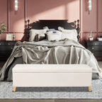 Adeco 50 Bonded Leather Storage Ottoman Bench