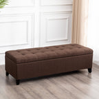 Adeco 50 Bonded Leather Storage Ottoman Bench