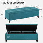 Adeco 50 Bonded Leather Storage Ottoman Bench