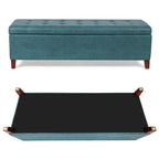 Adeco 50 Bonded Leather Storage Ottoman Bench