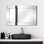 Beveled Rectangular Clear HD Wall Mounted Mirror for Bathroom, Vanity, Bedroom Mirrors, 3 sizes