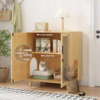 Cat Litter Box Enclosure Cat House Side Table Door Cabinet Bookcase