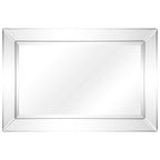 Beveled Rectangular Clear HD Wall Mounted Mirror for Bathroom, Vanity, Bedroom Mirrors, 3 sizes