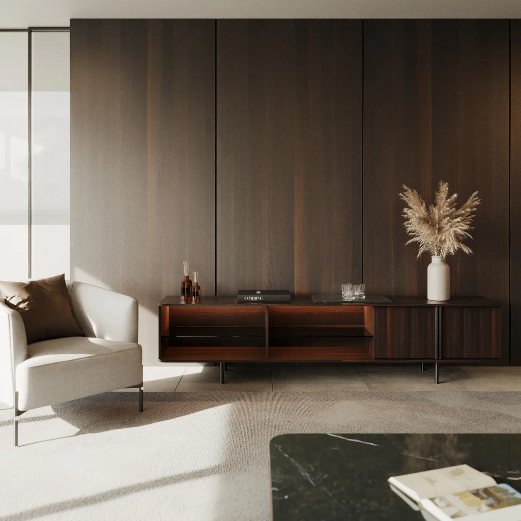 Nord TV Cabinet, 200–220 cm wide, for media storage in the living room