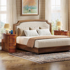 Solid Wood Chairside End Table, Two-Drawer Narrow Side Table Slim