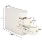 Solid Wood Chairside End Table, Two-Drawer Narrow Side Table Slim