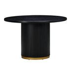 TV - CHELSEA BLACK OAK WOOD ROUND DINING TABLE