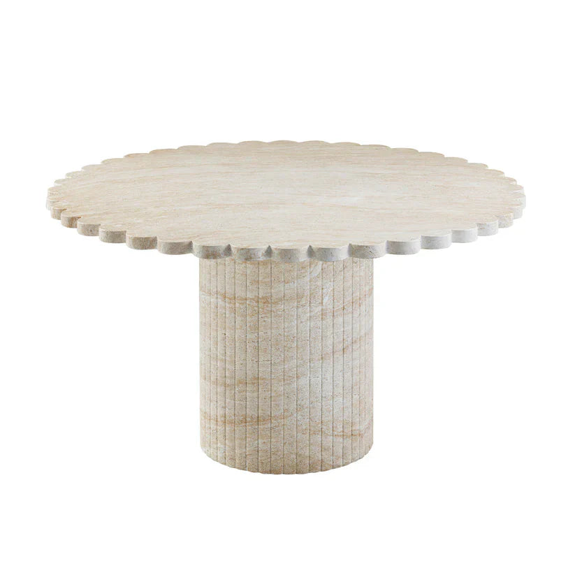 TV - Blossom Washed Travertine Finish Dining Table
