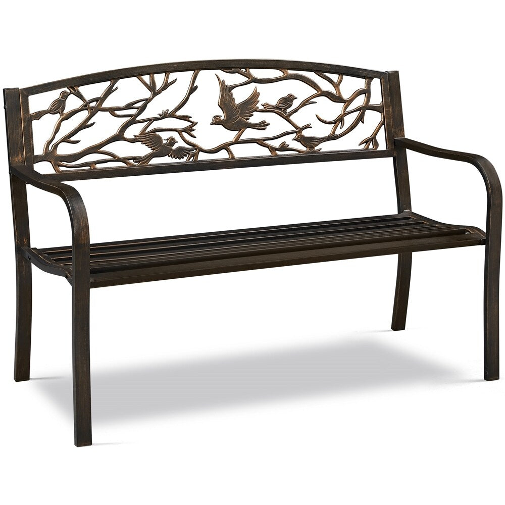 Yaheetech Patio Garden Bench Outdoors Metal Porch Chair - N/A