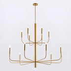 15-Light Minimalist Candlestick Chandelier, 2 Tier Ancient Design - 48