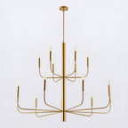 15-Light Minimalist Candlestick Chandelier, 2 Tier Ancient Design - 48