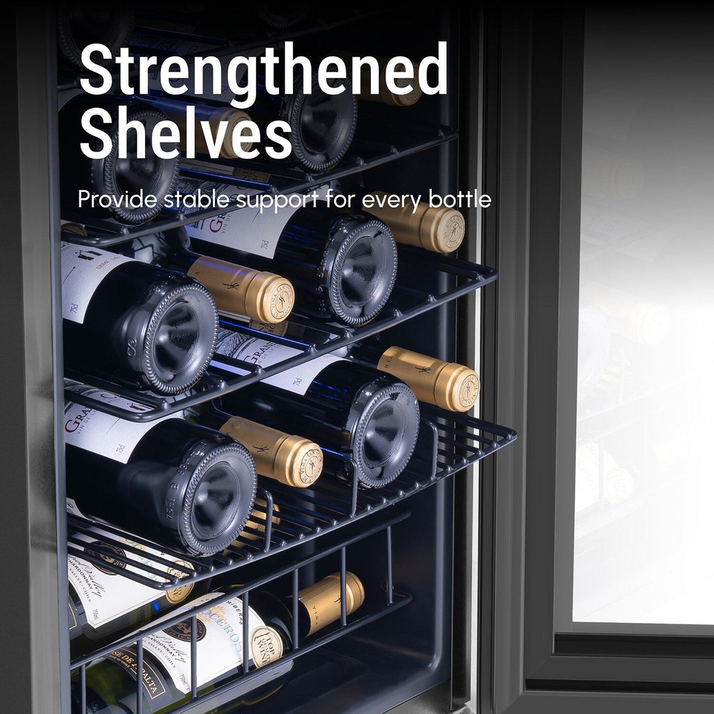 17 Inch Wine/Beverage Refrigerator, 20 Bottles, Freestanding, Digital Temperature Control